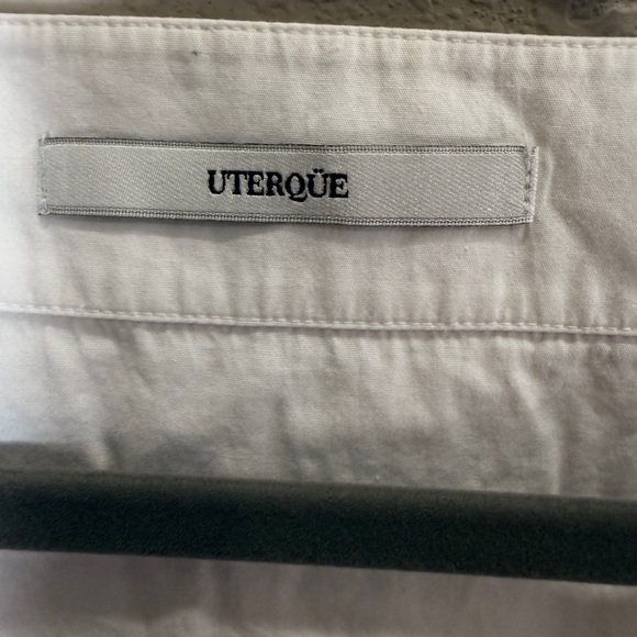 Uterque Women’s White Cotton Ruffle Normcore Top sz M - Picture 7 of 12